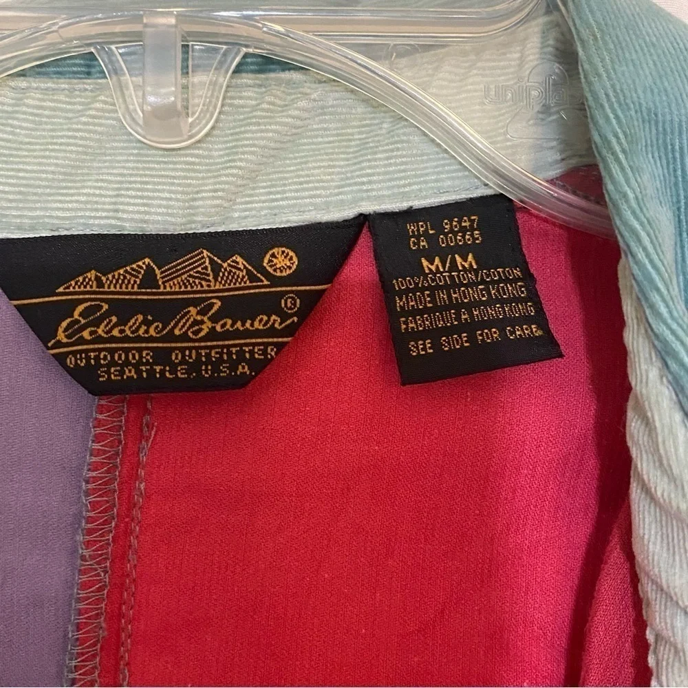 Vintage Eddie Bauer Color Block Corduroy Shacket Sz Medium